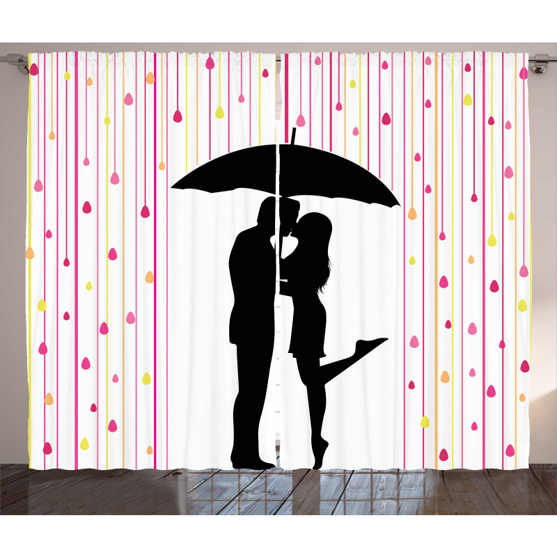 Couple Umbrella Romance Curtain