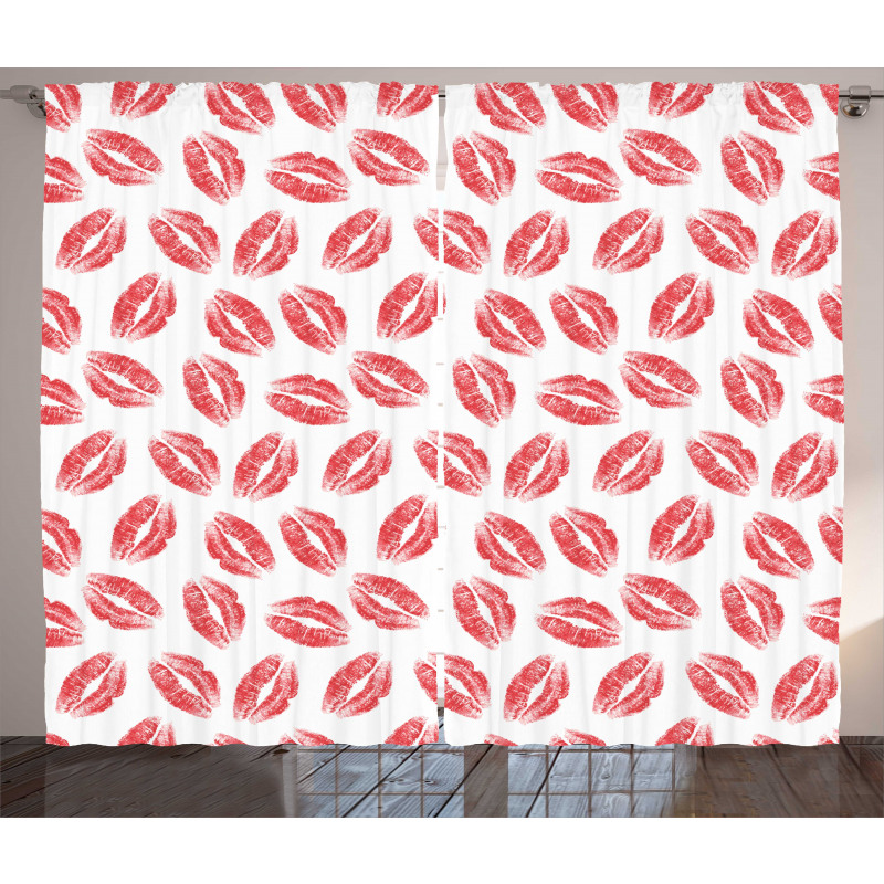 Woman Lipstick Lips Print Curtain