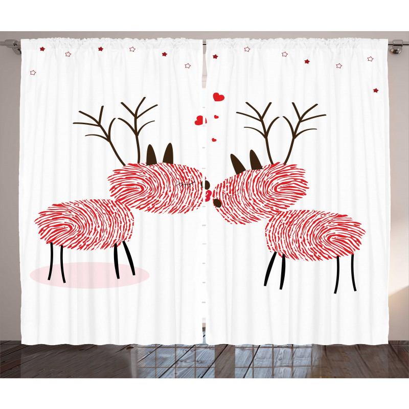 Reindeer with Finger Prints Curtain