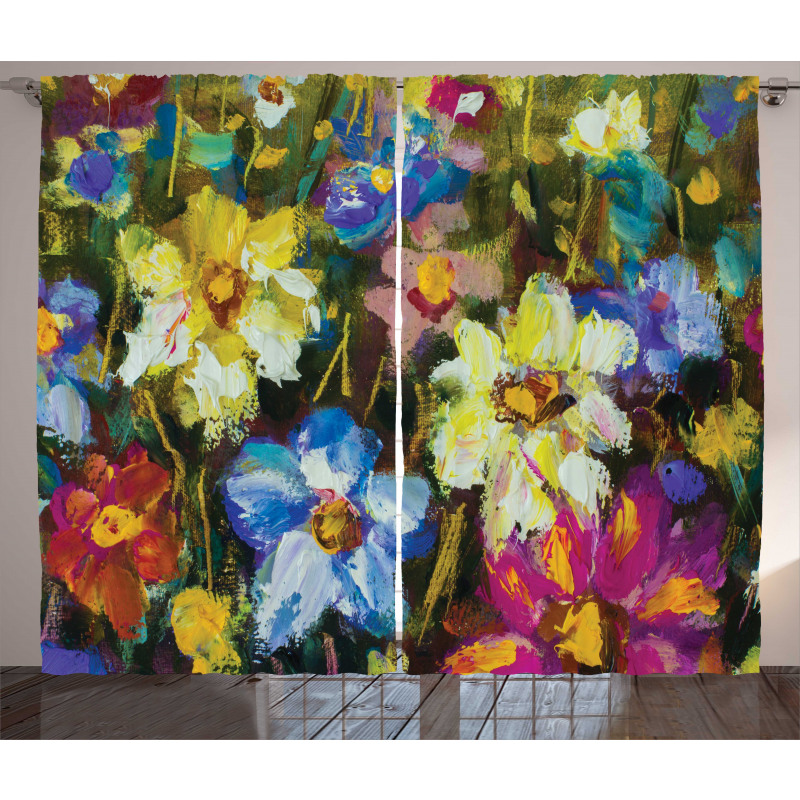 Flower Field Painting Curtain