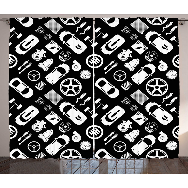 Car Service Themed Curtain