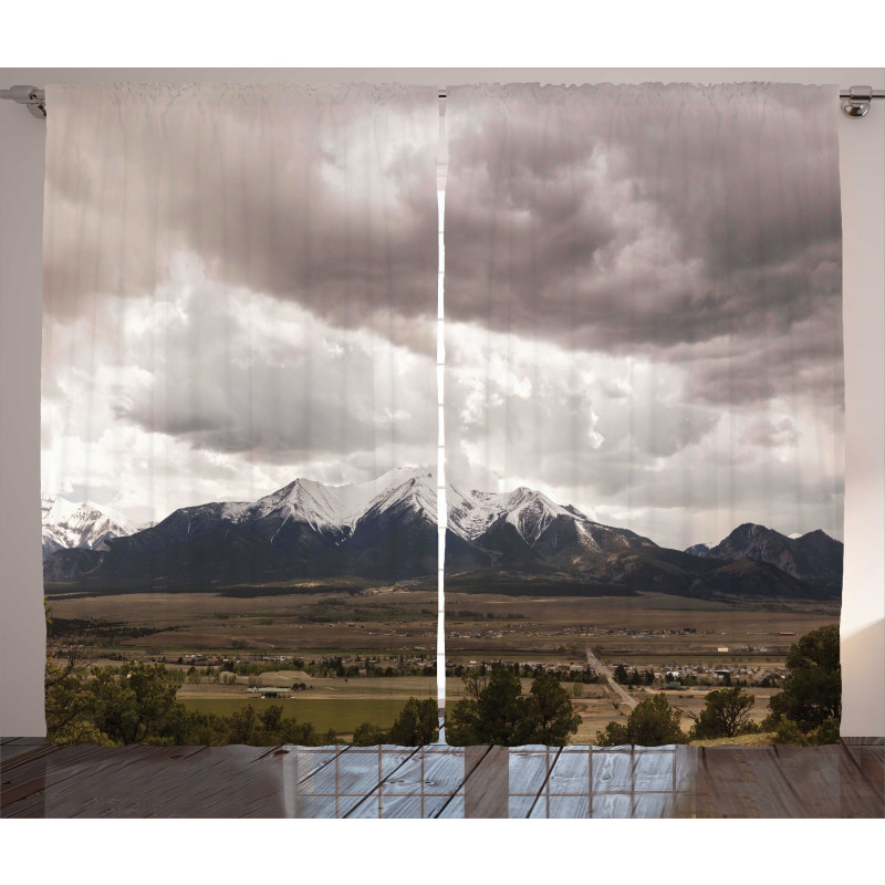 Mountains Colorado Gloomy Curtain