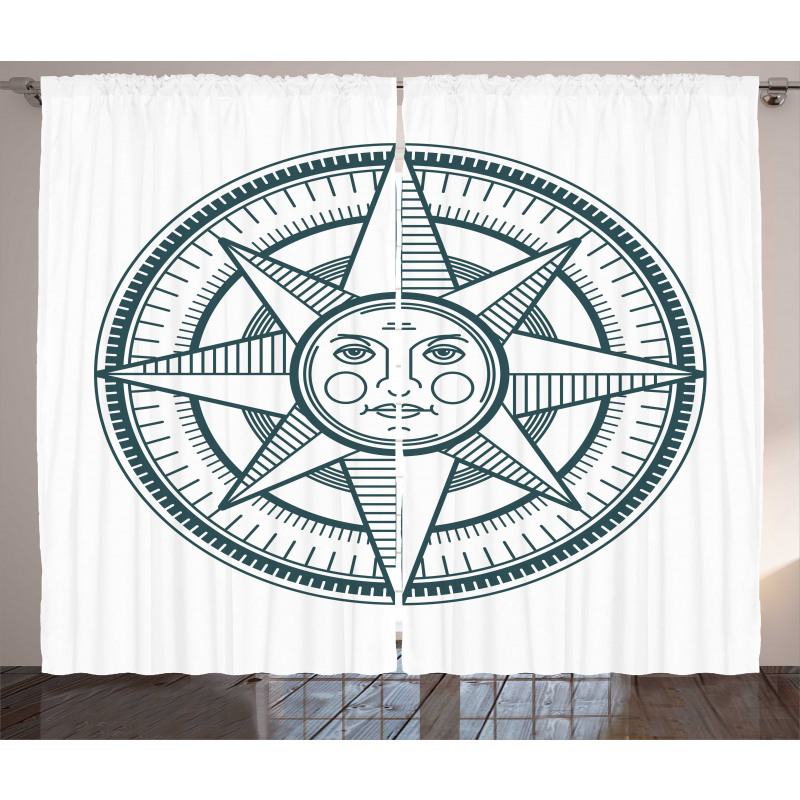 Sun Center Navigation Art Curtain