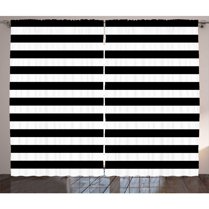 Monochrome Classic Striped Curtain