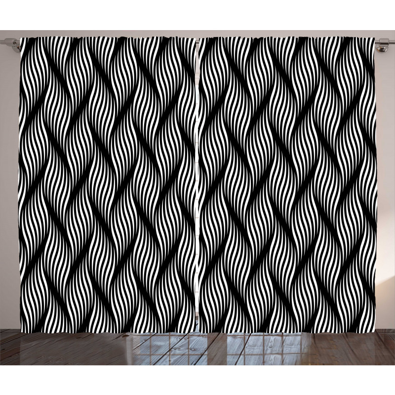 Modern Swirling Effect Lines Curtain