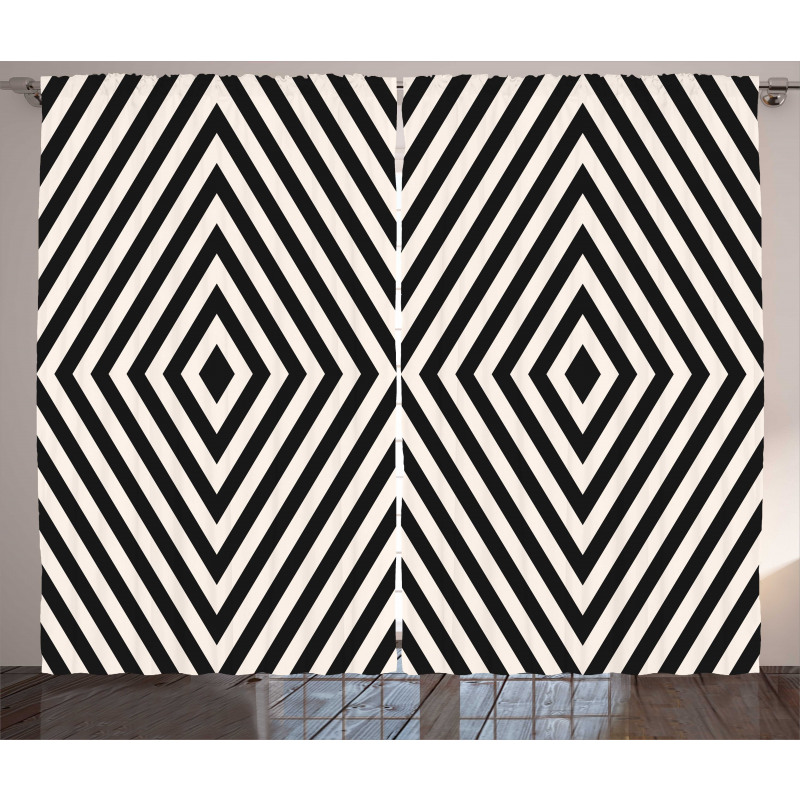 Optical Illusion Rhombuses Curtain