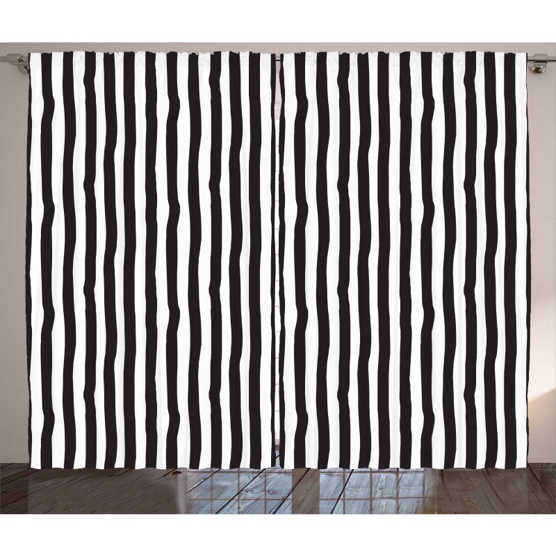 Irregular Vertical Lines Art Curtain