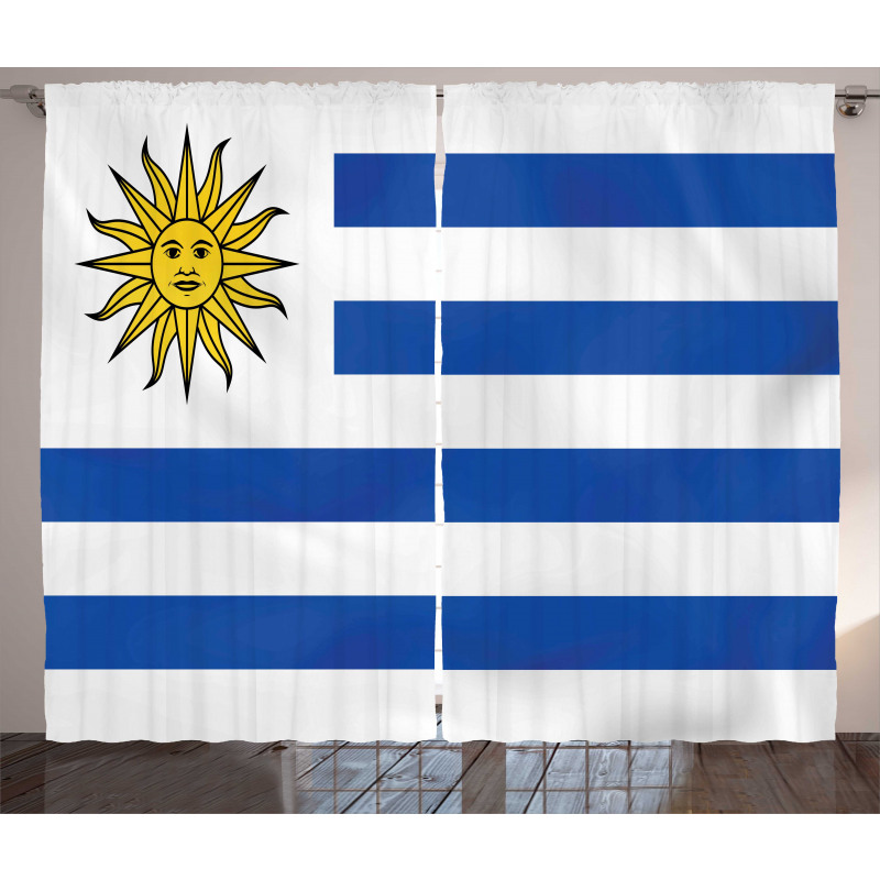 Simple Stripes and Sun Flag Curtain