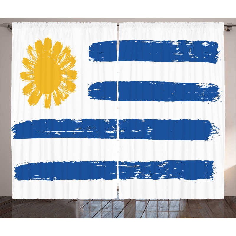 Brush Painting Stroke Flag Curtain