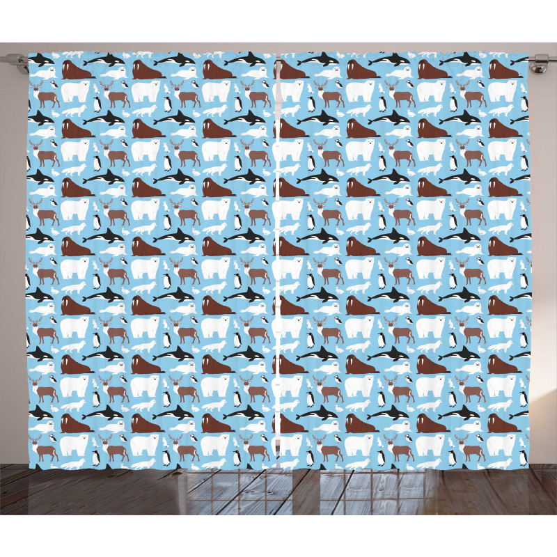 Arctic Animals Aquatic Curtain