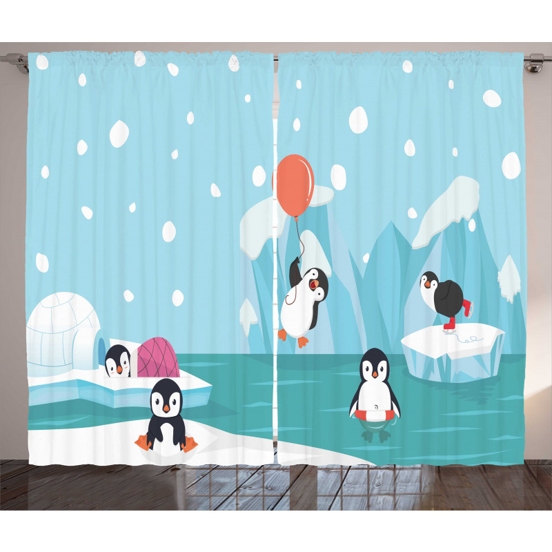 Penguins on Ice Curtain