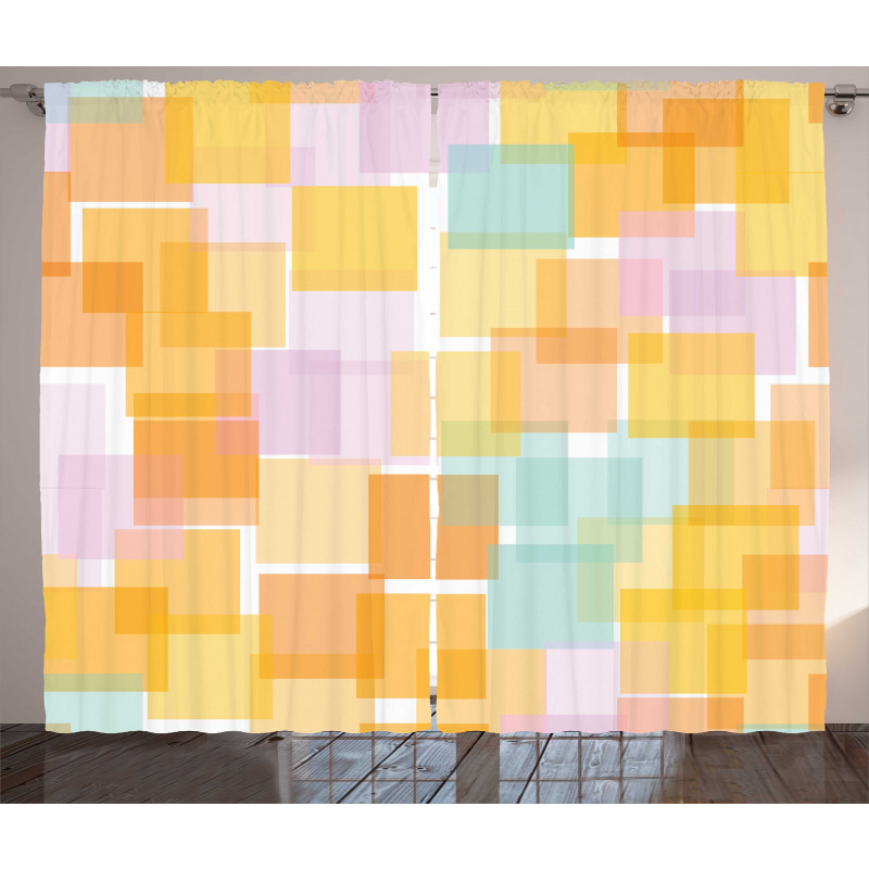 Geometric Random Squares Curtain