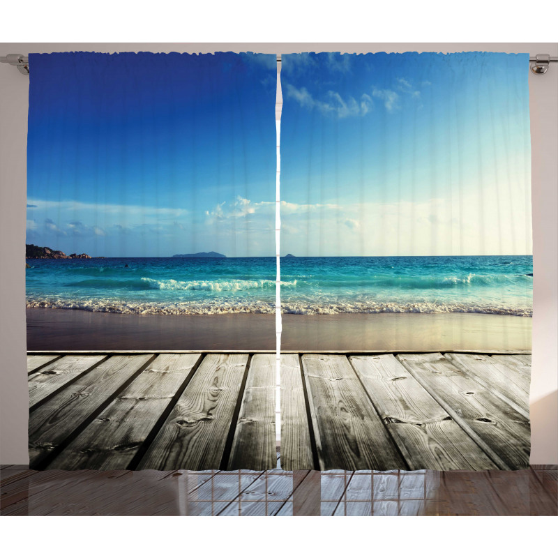 Weathered Beach Waves Curtain