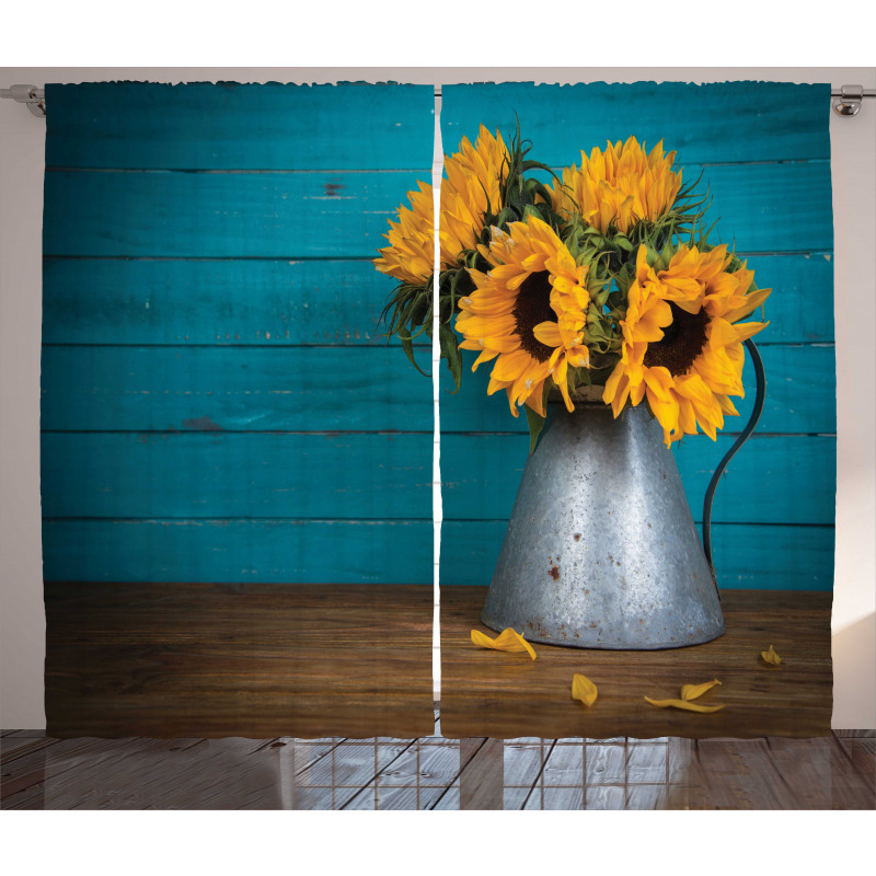 Flowers in Antique Vase Curtain