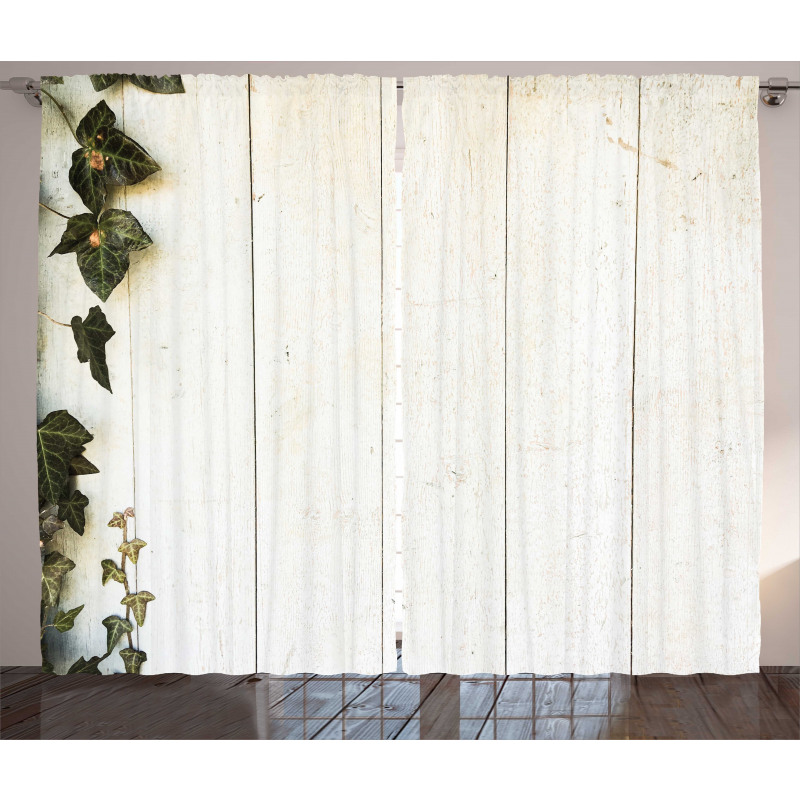 Pastel Retro Foliage Curtain