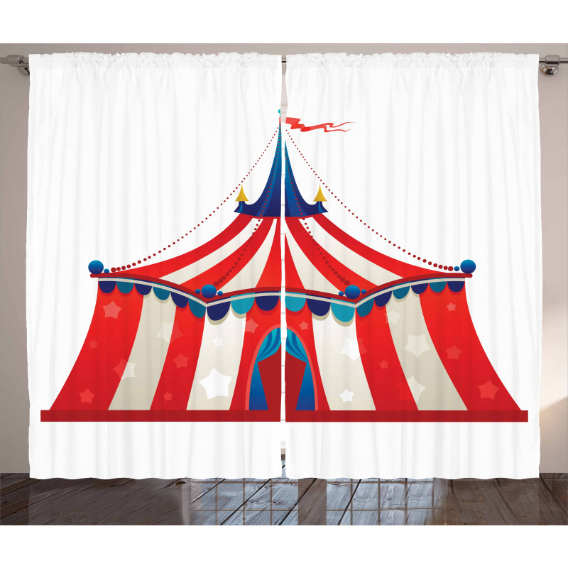 Stars Striped Circus Curtain