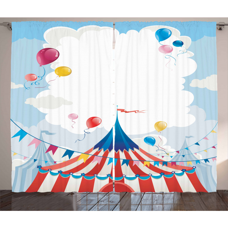 Circus Day Canvas Tent Curtain