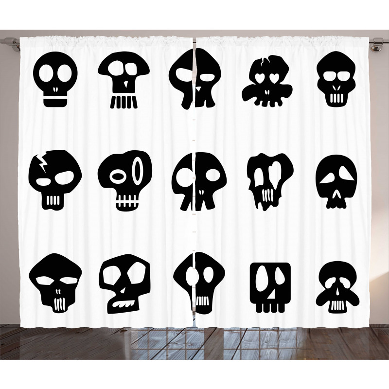 Funny Various Skull Curtain