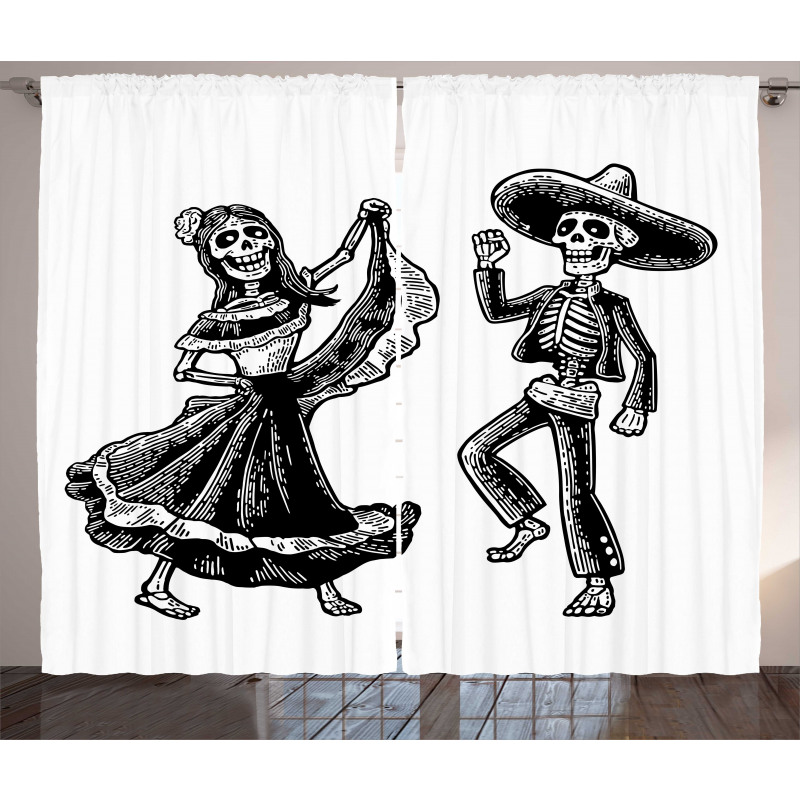 Day of the Dead Dancing Curtain