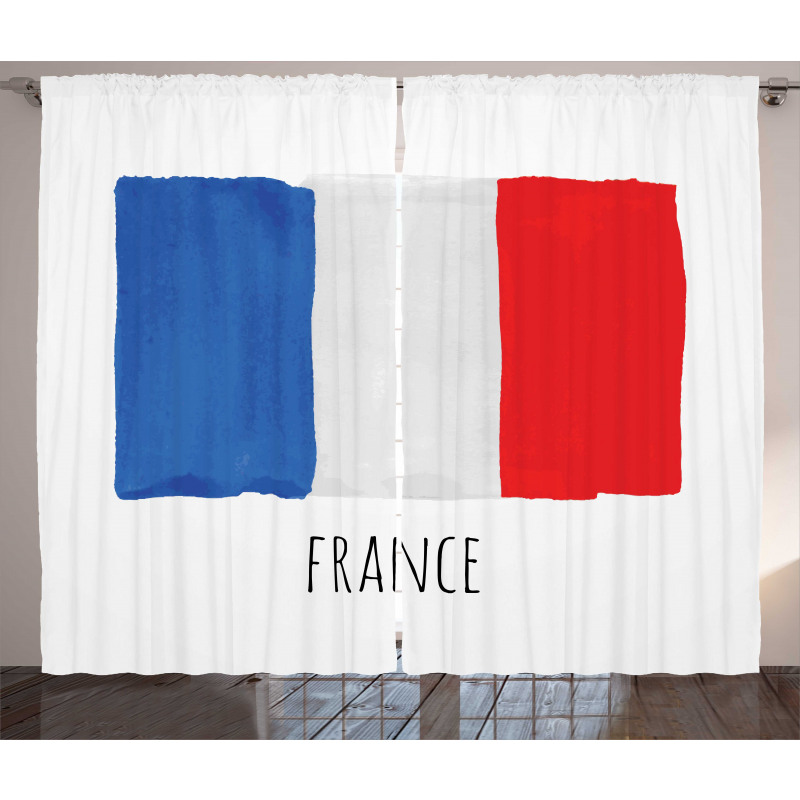 Simplistic Watercolor Flag Curtain