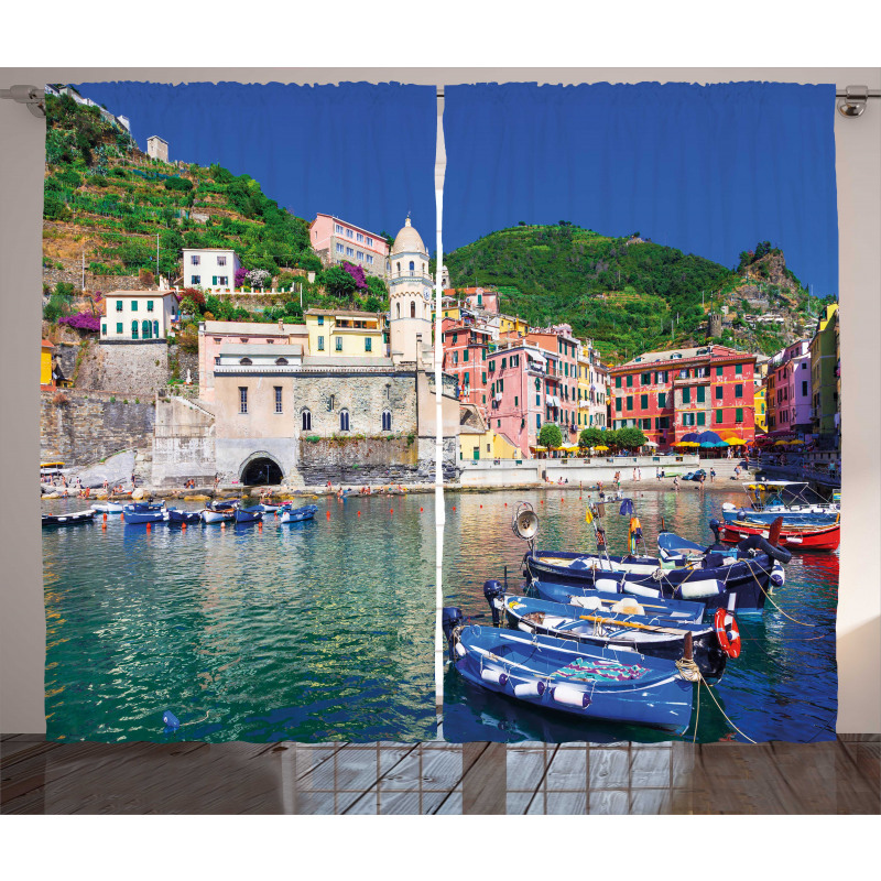 Panoramic Italian Village Curtain