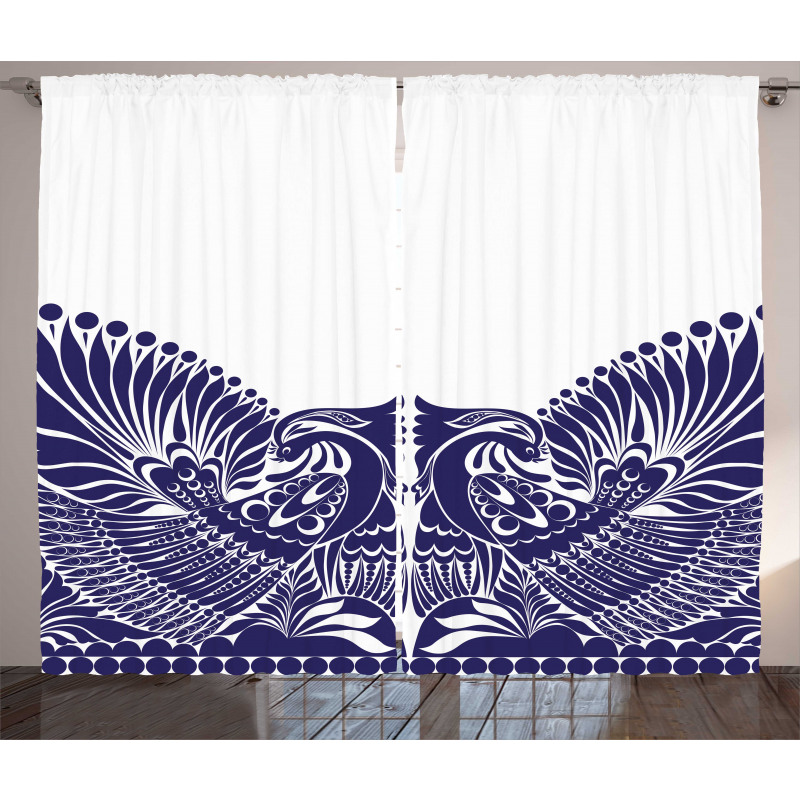 Polish Flourish Bird Print Curtain