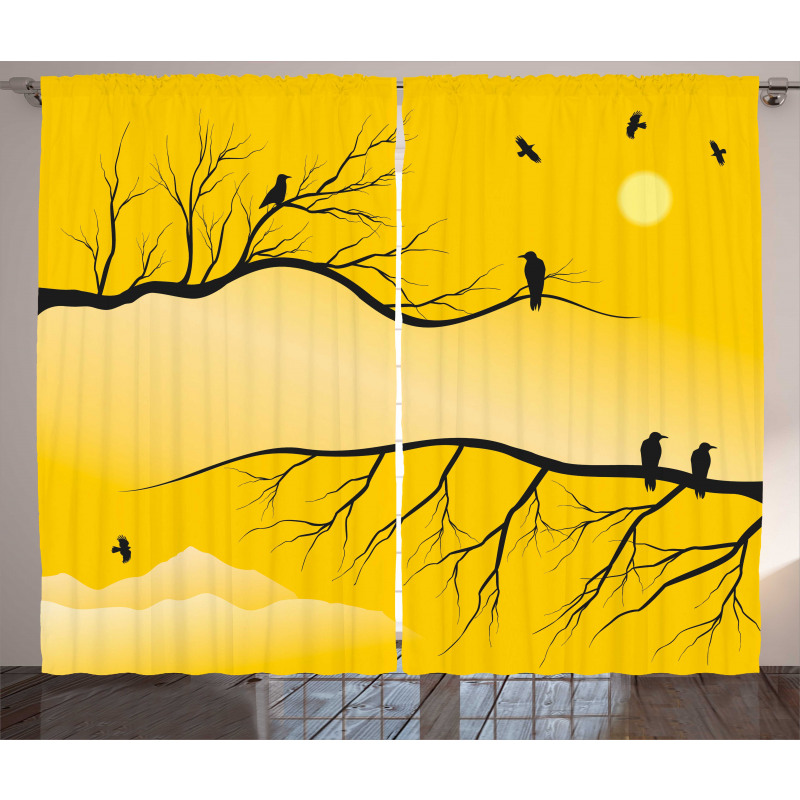 Birds on Bare Branches Curtain