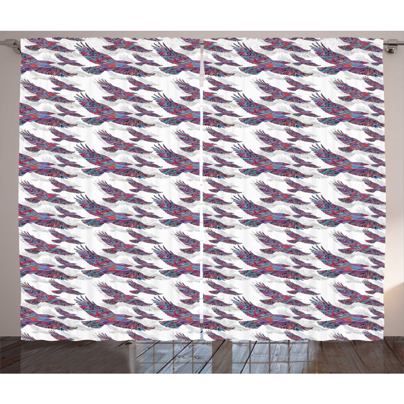 Vivid Flying Bird Curtain