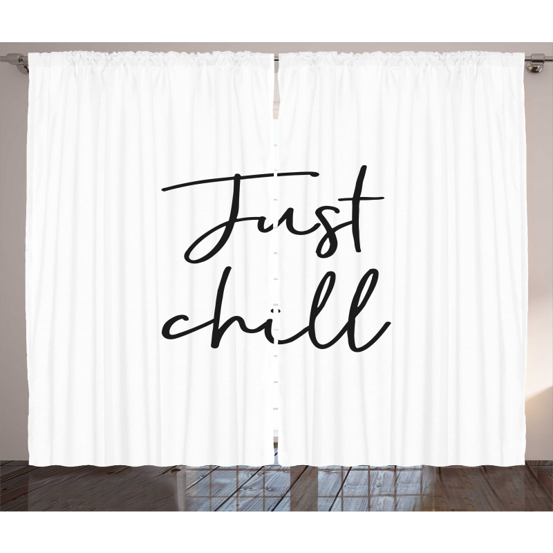 Hand Drawn Typography Curtain