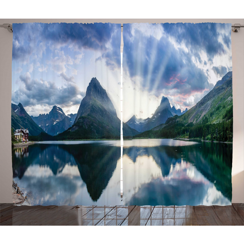 Swiftcurrent Lake Panorama Curtain