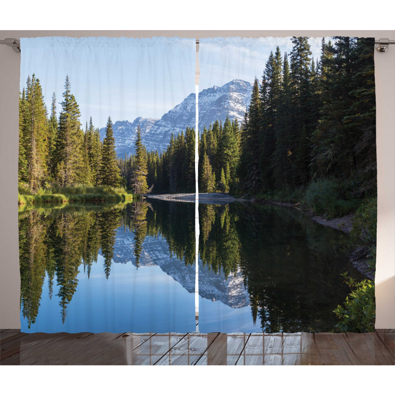 Fir Tree Reflections on Lake Curtain