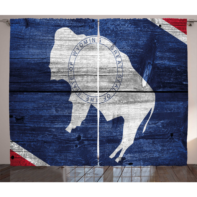 Equality State Flag Wooden Curtain