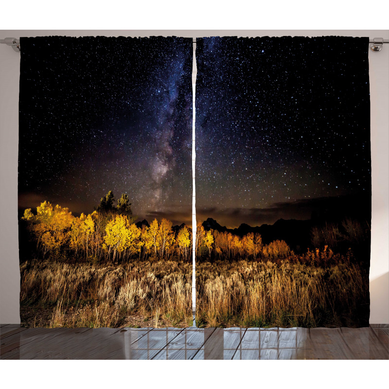 Milky Way Aspens and Tetons Curtain