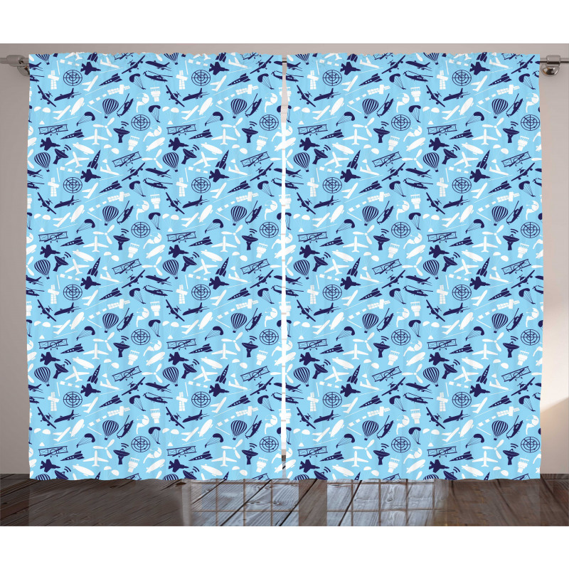 Aerial Crafts Pattern Curtain