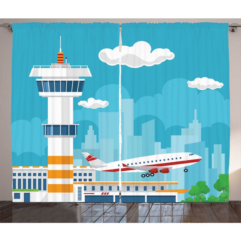 Control Tower and Plane Curtain