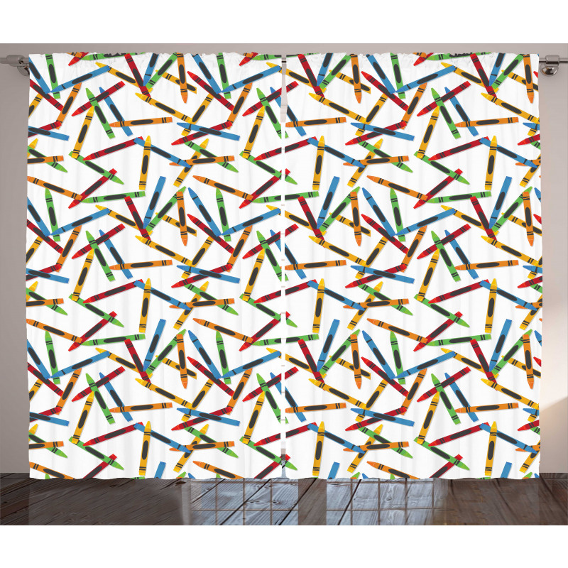 Cartoon Paint Crafts Pattern Curtain