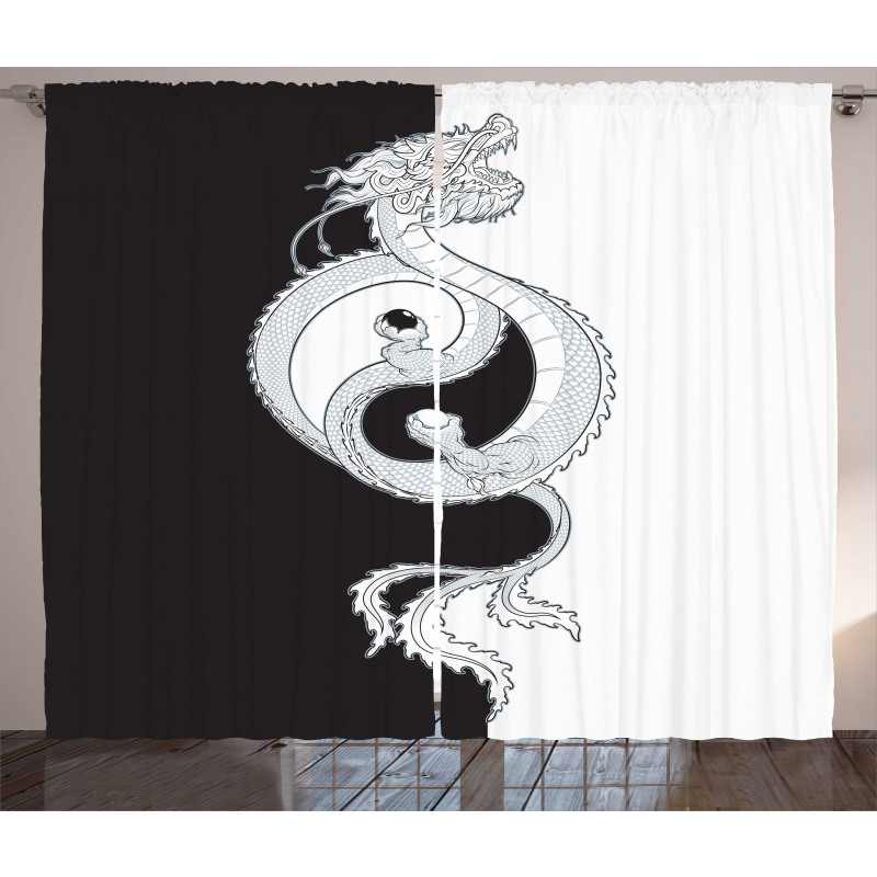 Dragon with Yin Yang Curtain