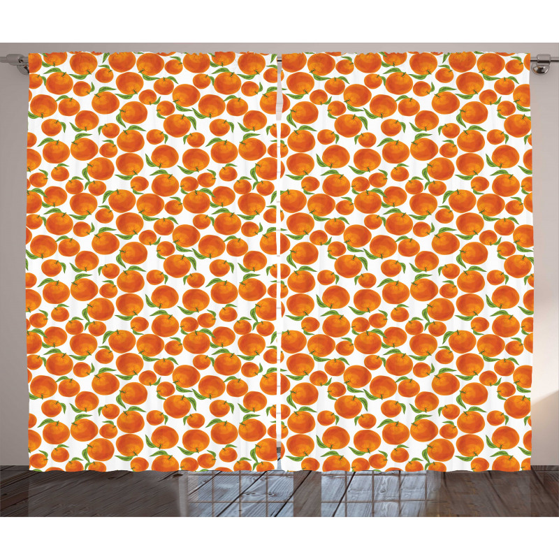 Organic Juicy Oranges Curtain