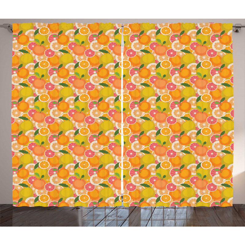 Fresh Tasty Citrus Fruit Curtain