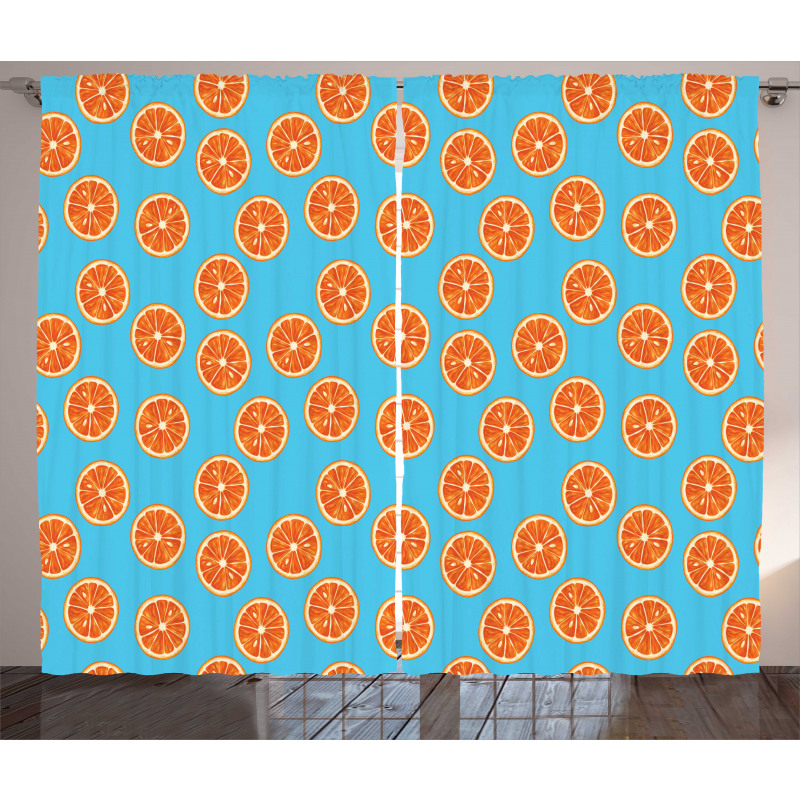 Exotic Citrus Fruit Round Curtain