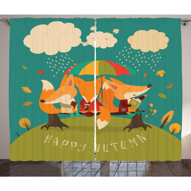 Foxes Umbrella Curtain