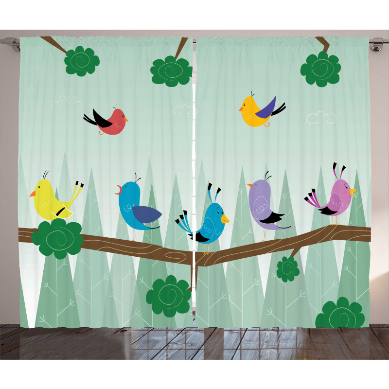 Birds on Branch Curtain