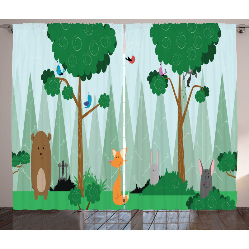 Woods Cartoon Curtain