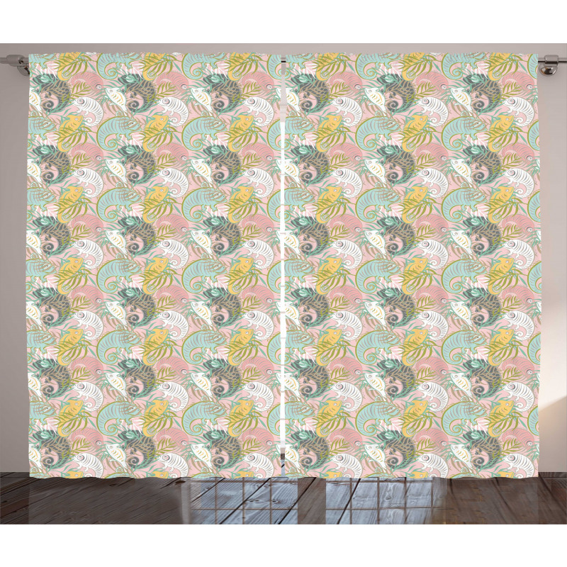 Abstract Chameleons Curtain