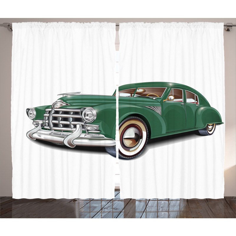 Nostalgic Vintage Car Curtain