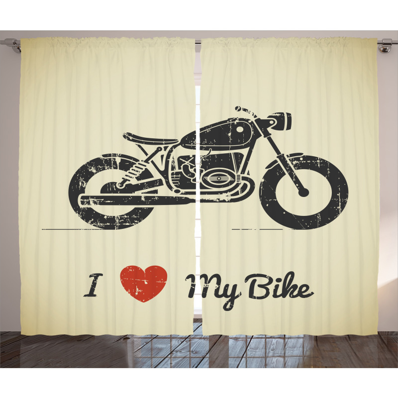 Grunge Flat Motorcycle Curtain