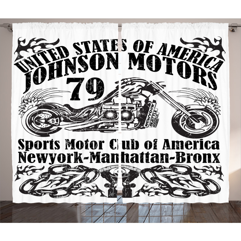 Old Racer Motorcycle Curtain