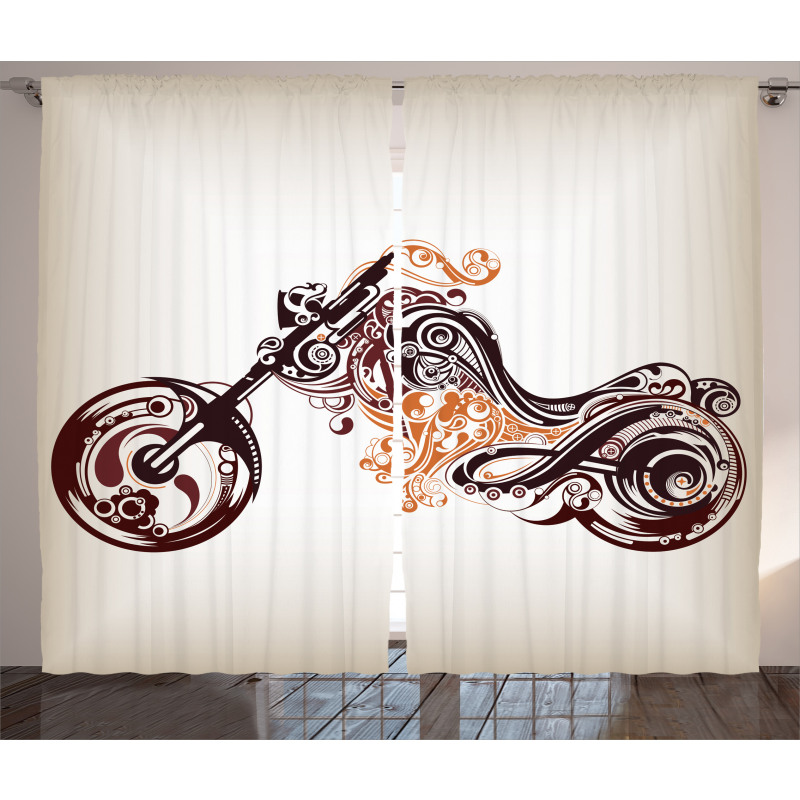 Curvy Floral Bike Curtain