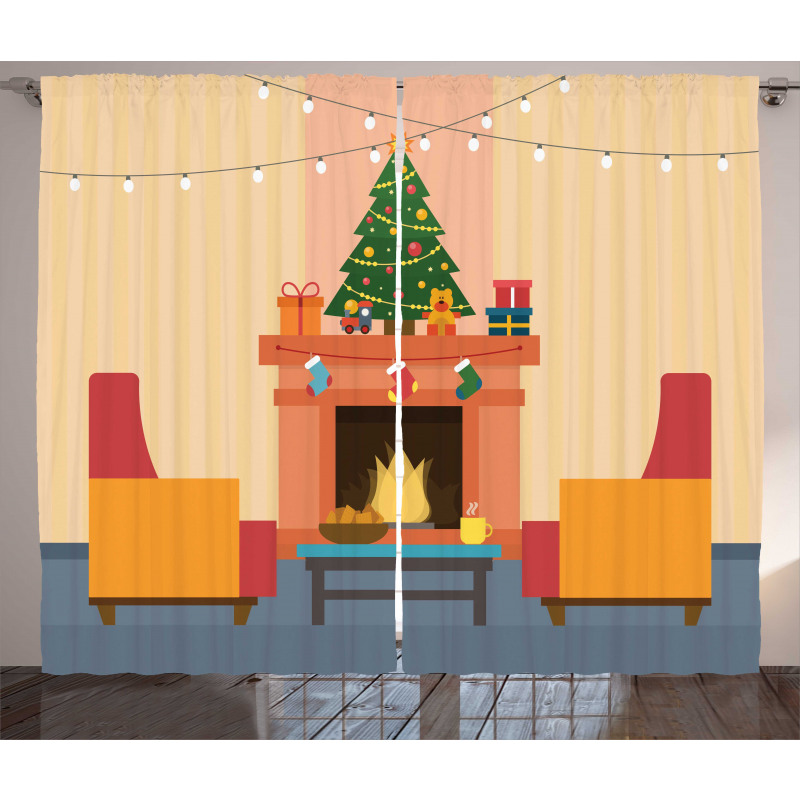 Cartoon Xmas Interior Curtain