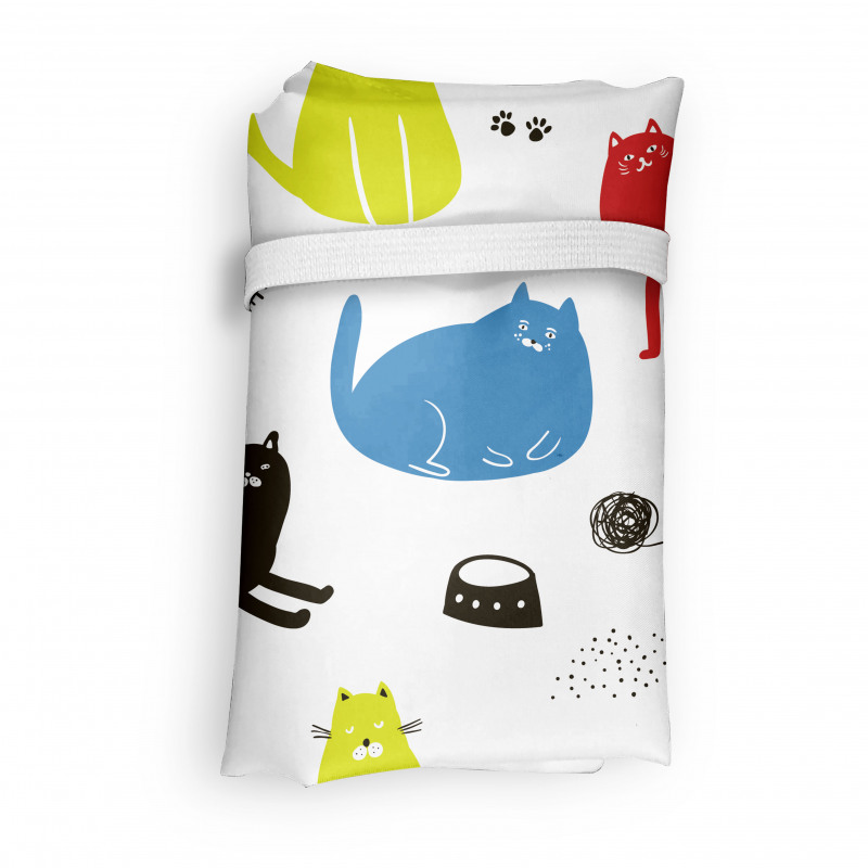 Kedi Alışveriş Çantası Sevimli Rengarenk Oyuncu Evcil Hayvan Deseni
